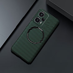 Hard Rigid Plastic Matte Finish Twill Snap On Case Cover with Mag-Safe Magnetic for Xiaomi Poco F5 5G Green