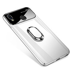 Hard Rigid Plastic Mirror Cover Case 360 Degrees Magnetic Finger Ring Stand for Huawei Nova 3i White