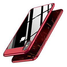 Hard Rigid Plastic Mirror Snap On Case M01 for Apple iPhone X Red