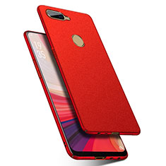 Hard Rigid Plastic Quicksand Cover Case for Oppo A7 Red