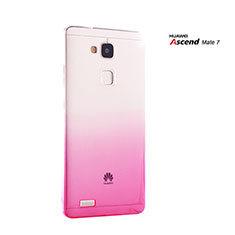 Hard Rigid Transparent Gradient Cover for Huawei Mate 7 Pink