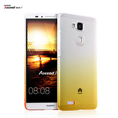Hard Rigid Transparent Gradient Cover for Huawei Mate 7 Yellow