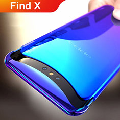 Hard Rigid Transparent Gradient Cover for Oppo Find X Blue