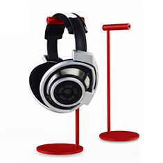 Headphone Display Stand Holder Rack Earphone Headset Hanger Universal for Alcatel 1X 2019 Red