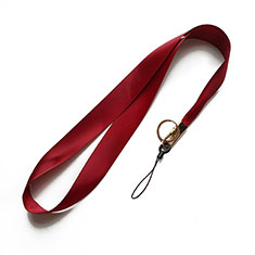 Lanyard Cell Phone Neck Strap Universal N10 for Huawei Y5 Prime 2018 Red Wine