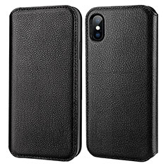 Leather Case Flip Cover for Apple iPhone Xs Black