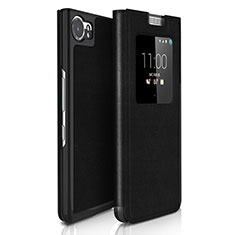 Leather Case Flip Cover for Blackberry KEYone Black