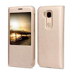 Leather Case Flip Cover for Huawei G7 Plus Gold