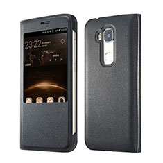 Leather Case Flip Cover for Huawei G8 Black