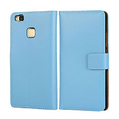 Leather Case Flip Cover for Huawei P9 Lite Sky Blue
