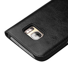 Leather Case Flip Cover for Samsung Galaxy S7 Edge G935F Black