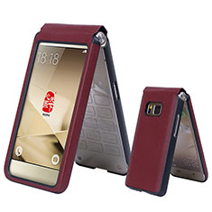 Leather Case Flip Cover for Samsung W(2016) Red