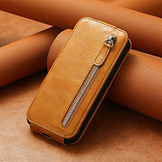 Leather Case Flip Cover Vertical A01D for Samsung Galaxy S21 5G Brown