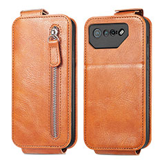 Leather Case Flip Cover Vertical for Asus ROG Phone 7 Pro Brown