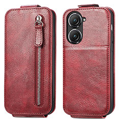 Leather Case Flip Cover Vertical for Asus Zenfone 9 Red