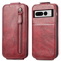 Leather Case Flip Cover Vertical for Google Pixel 7 Pro 5G Red