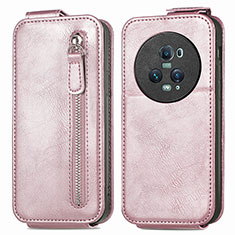 Leather Case Flip Cover Vertical for Huawei Honor Magic5 Pro 5G Rose Gold