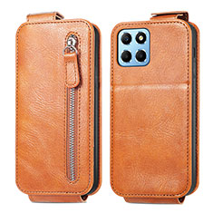 Leather Case Flip Cover Vertical for Huawei Honor X6 Brown