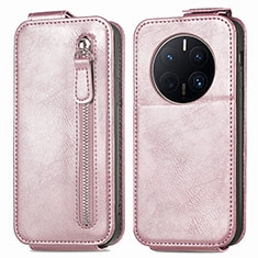Leather Case Flip Cover Vertical for Huawei Mate 50 Pro Rose Gold