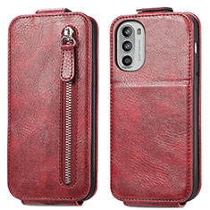 Leather Case Flip Cover Vertical for Motorola Moto Edge (2022) 5G Red