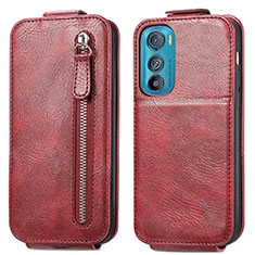 Leather Case Flip Cover Vertical for Motorola Moto Edge 30 5G Red
