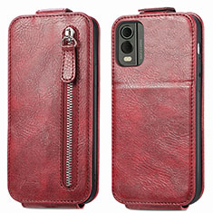 Leather Case Flip Cover Vertical for Nokia C210 Red