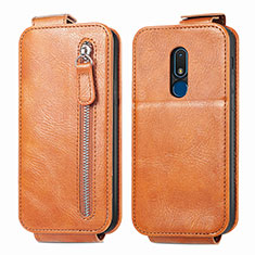 Leather Case Flip Cover Vertical for Nokia C3 Brown