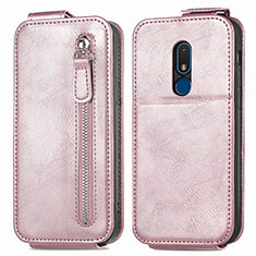 Leather Case Flip Cover Vertical for Nokia C3 Rose Gold