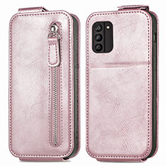 Leather Case Flip Cover Vertical for Nokia G100 Rose Gold