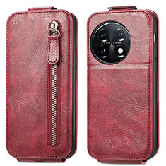 Leather Case Flip Cover Vertical for OnePlus 11 5G Red