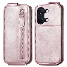 Leather Case Flip Cover Vertical for OnePlus Ace 2V 5G Rose Gold