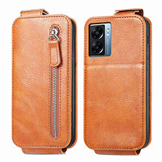 Leather Case Flip Cover Vertical for OnePlus Nord N300 5G Brown