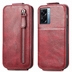 Leather Case Flip Cover Vertical for Oppo A57 5G Red