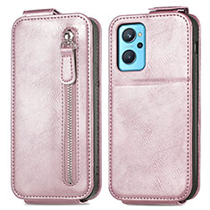 Leather Case Flip Cover Vertical for Oppo A96 4G Rose Gold