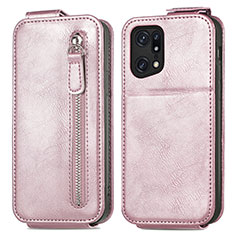 Leather Case Flip Cover Vertical for Oppo Find X5 Pro 5G Rose Gold