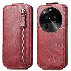 Leather Case Flip Cover Vertical for Oppo Find X6 5G Red