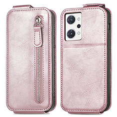 Leather Case Flip Cover Vertical for Oppo Reno7 A Rose Gold
