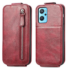 Leather Case Flip Cover Vertical for Realme 9i 4G Red