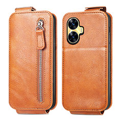 Leather Case Flip Cover Vertical for Realme Narzo N55 Brown