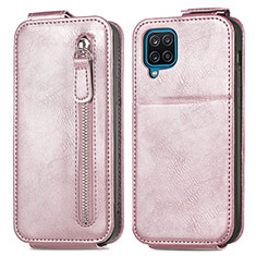 Leather Case Flip Cover Vertical for Samsung Galaxy A12 Rose Gold