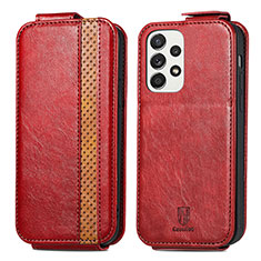 Leather Case Flip Cover Vertical for Samsung Galaxy A33 5G Red