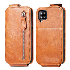 Leather Case Flip Cover Vertical for Samsung Galaxy A42 5G Brown