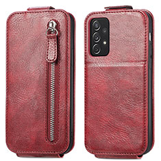 Leather Case Flip Cover Vertical for Samsung Galaxy A72 5G Red