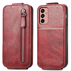 Leather Case Flip Cover Vertical for Samsung Galaxy F13 4G Red