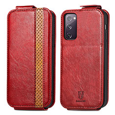 Leather Case Flip Cover Vertical for Samsung Galaxy S20 FE 5G Red