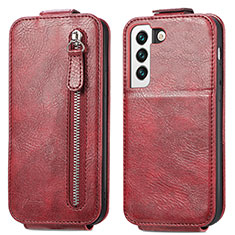 Leather Case Flip Cover Vertical for Samsung Galaxy S21 FE 5G Red
