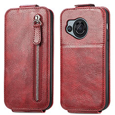 Leather Case Flip Cover Vertical for Sharp Aquos R8 Red