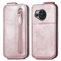 Leather Case Flip Cover Vertical for Sharp Aquos R8 Rose Gold