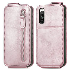 Leather Case Flip Cover Vertical for Sony Xperia 10 IV Rose Gold
