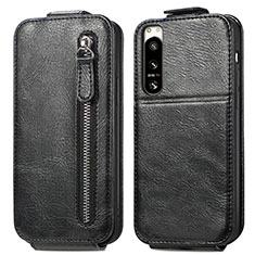 Leather Case Flip Cover Vertical for Sony Xperia 5 IV Black